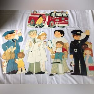 Vtg 1980s Die-cut Careers Characters Set
